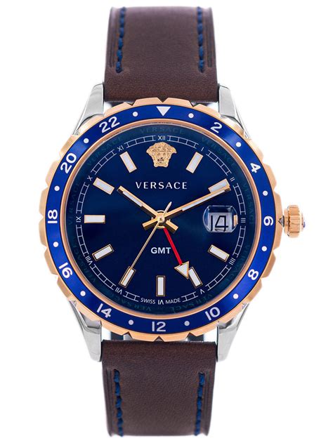 versace hellenyium gmt blue dial|Versace blue dial watch.